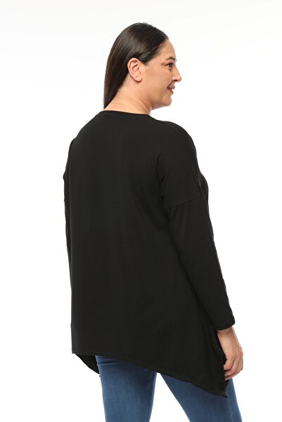 Curvy Trend Plus Size Embrace Change Printed Long Sleeve Slit Blouse