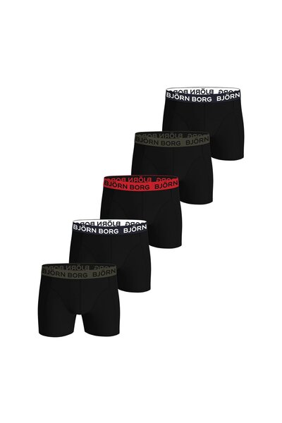 Björn Borg Herren Boxershorts, 5er Pack - Cotton Stretch Trunks, Big Logo, Baumwolle, Logobund
