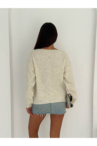sportiness Rose Patterned Soft Textured Buttoned Knitwear Cardigan