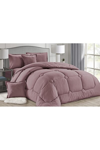 Roshen طقم لحاف مفرش فندقي سرير نفر ملكي ومريح وناعم 4 قطع مفرد سادة مقاس اللحاف 220*170 سم