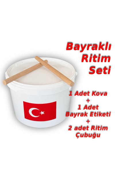 Decotone Okul Ritim Seti 1 Set Bayraklı Ritim Kovası Gösteri Kovası Ritim Çubuğu
