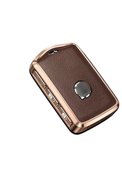 OEM Brown aluminum and leather case for Volvo car key XC90 XC60 XC40 XC70 S60...