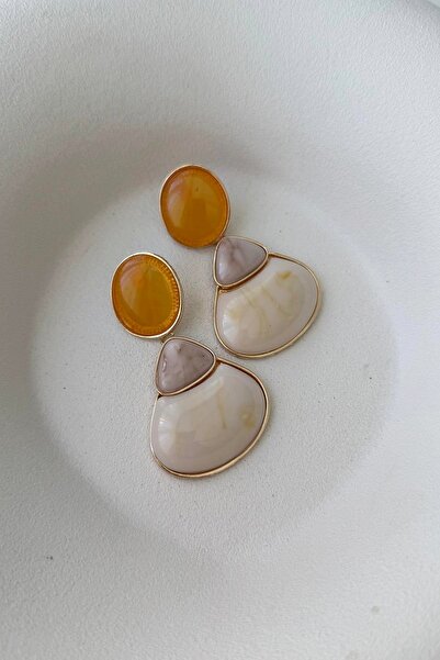 mos&more Brand Model Cream Women's Earrings