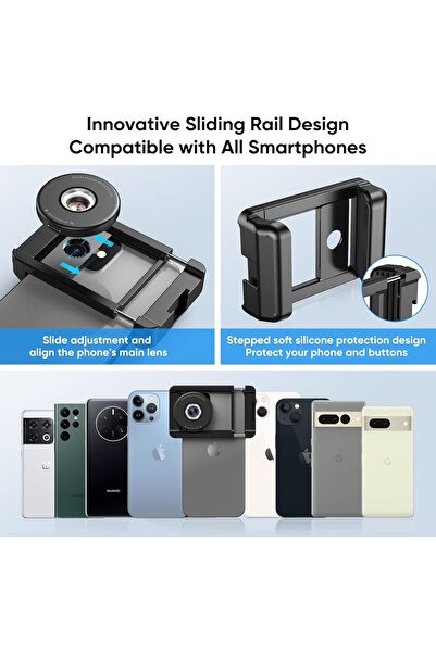 Generic 100X Phone Microscope Lens with LED Light & CPL Filter Universal Macro Camera for Android/iPhone