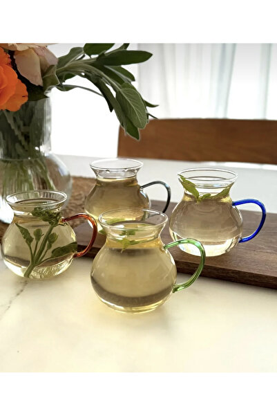 İPEKYOLU PAZRLAMA 8 Adet Ehli Keyf Renkli Kulplu Bardak