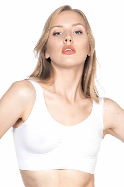 Findit بيستير أبيض 4005 بحمالات سميكة ناعمة