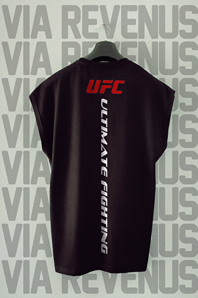 Vordevia Tricou sport cu mânecă zero cu imprimeu în față și în spate UFC