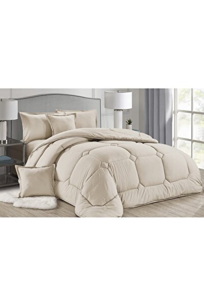 Roshen طقم لحاف مفرش فندقي سرير نفر ملكي ومريح وناعم 4 قطع مفرد سادة مقاس الل...