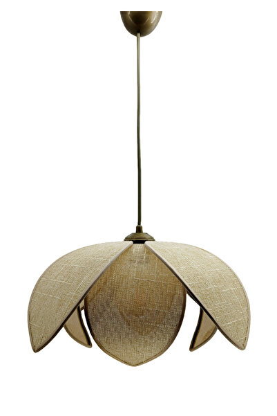 Decodelight Hasır Keten Palmiye, Papatya ve Pasta Model Bohem Ev Teras Hol Cafe Restaurant Tekli Sarkıt Avize