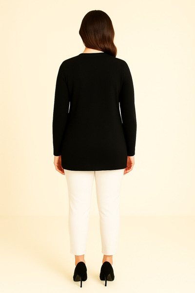 Curvy Trend Plus Size Buttoned Huvis Fabric Cardigan