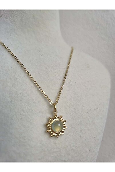 Haze قلادة من الفولاذ المقاوم للصدأ بتصميم عتيق من اليشم