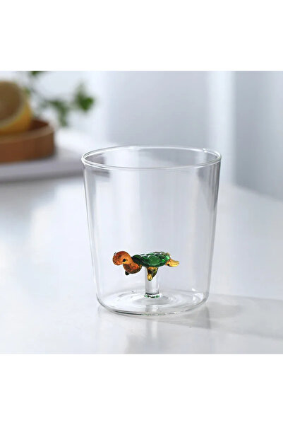 Choice1 Approximately 300ml E tortoise Glass Cup 3D Cartoon Animal Shape Glasses Home Cute Water Coffee Glas