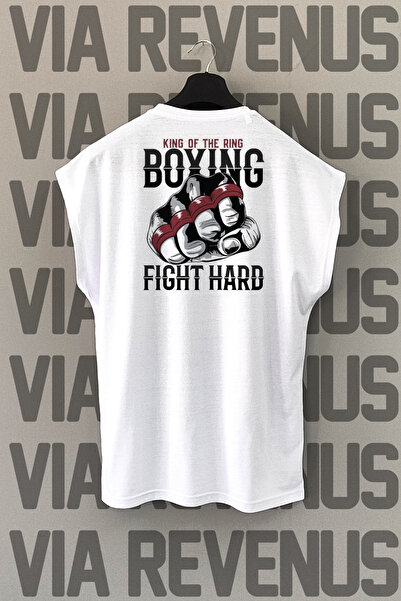 Vordevia Tricou sport cu decolteu rotund, cu mâneci zero, cu imprimeu pe spat...