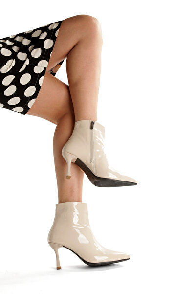 PAYZİN حذاء ''ديبين'' من الجلد اللامع ذو كعب رفيع 9 سم مع سحاب كلاسيكي للموسم...