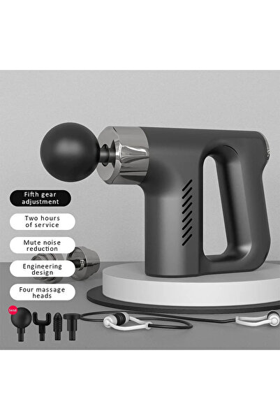 LOCK Massage Gun, Deep Tissue Percussion Muscle Massager with 5 Speed Settings & 4 Massage Heads, Quiet