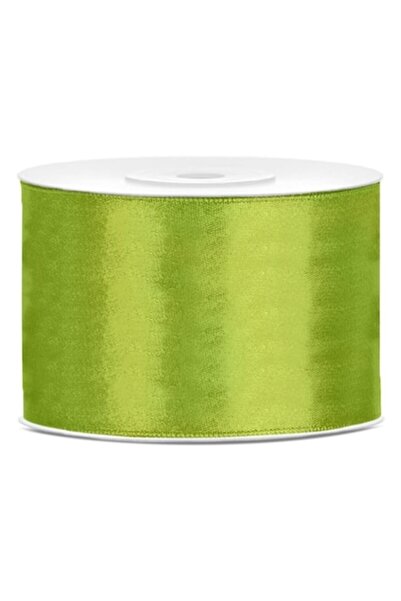 OEM Panglica satinata, latime 5 cm, 1 rola 22,9 m Verde fistic