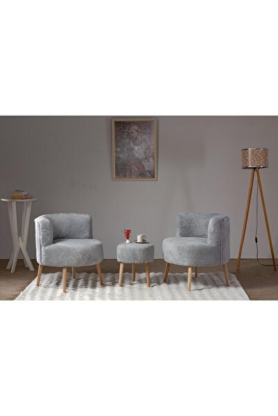 MZS DİZAYN İKİLİ BERJER KOLTUK ÇAY SETİ VE PUF TAKIMI (SALON,BALKON,OFİS)3LÜ ...