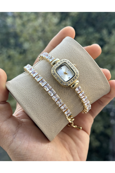 Tulpar Special Series Wrist-Wrapped Zircon Baguette Stone Square Minimal Case Women's Wristwatch