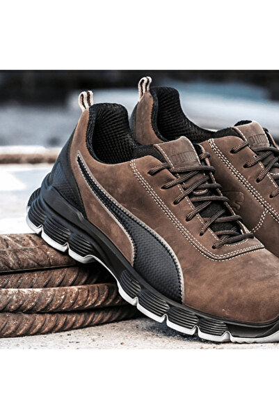 Puma Safety Condor Low Kahverengi Çelik Burunlu Nubuk Deri İş Ayakkabısı S3 SRC ESD 46 Numara