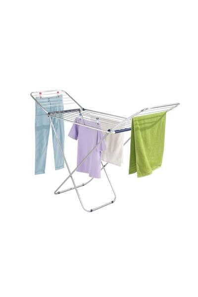 Generic HENLEE Cloth Dryer Stand Foldable Steel Cloth Drying Stand 20M Drying Space Indoor and Outdoor WHITE