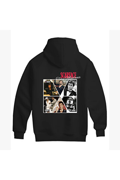 Elvino SCARFACE TONY MONTANA UNISEX KADIN /ERKEK PAMUKLU YENİ YÜKSEK KALİTE SWEATSHIRT