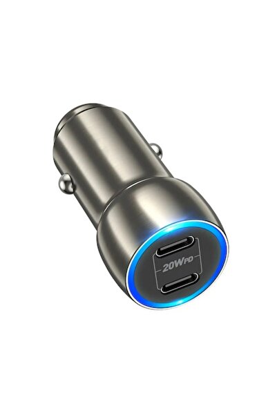 Optim Solution Încărcător auto 2 x USB Tip-C, încărcare rapidă, 40W, lumini L...