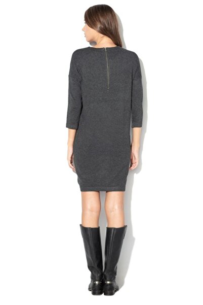 Vero Moda - Knitted Dress with 3/4 Sleeves Glory, Dark Gray Melange, Size S