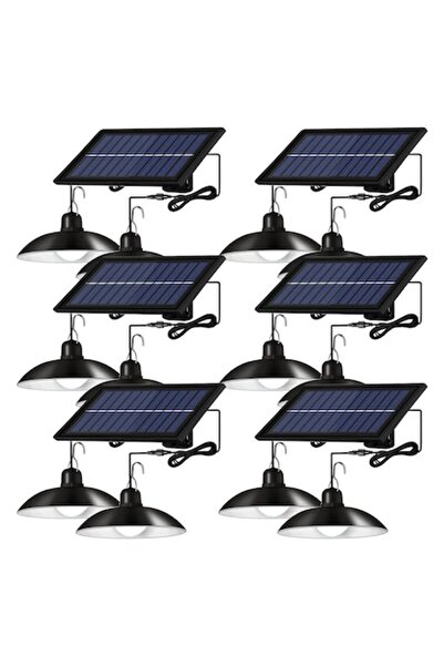 Optim Solution Set 6 candelabre LED, OPTIM SOLUTION, 2x lampă cu panou solar,...