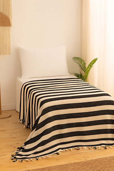 MORENELLEAURA بطانية قطنية مخططة بتصميم الحمار الوحشي مثالية للاستخدام على ال...