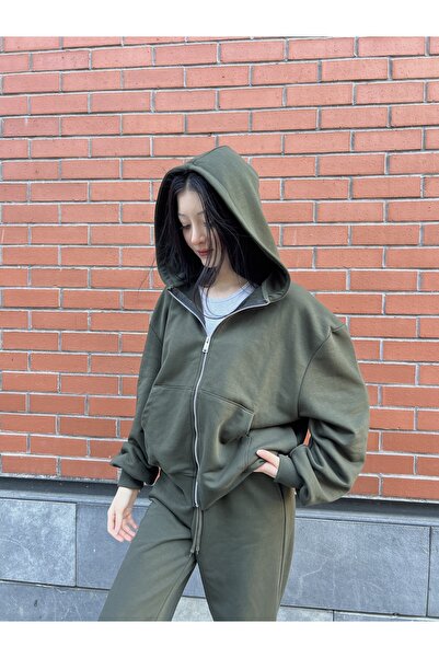 calade tr kapşonlu fermuarlı hırka