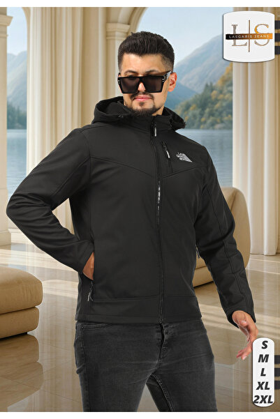 LASGARİS JEANS Erkek Softshell Mont – Kapüşonlu, Çıkarılabilir Şapka Detaylı