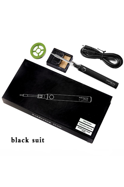 Choice3 مكواة لحام صغيرة سوداء 5 فولت تعمل ببطارية USB، مكواة لحام لاسلكية مح...