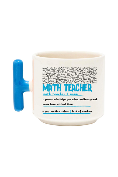 qoeuyl boutique Math Teacher - Dictionary Definition - Math Teacher Noun Printed t Handle Latte Cup Mug