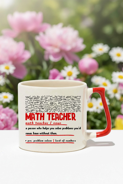 qoeuyl boutique Math Teacher Noun Printed Fun Lightweight Ceramic Mug Cup Special for Math Teachers