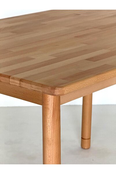 unboxdeco Alaçatı 4 kişilik Masa Takımı 4 Sandalye Doğal Masif Kayın İskandinav Tarzı Retro Yemek Masa Takım