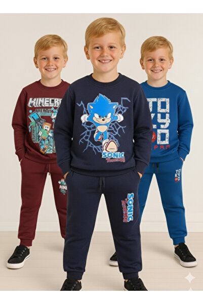 LİTTLE TORTOİSE Зимен комплект от суитчър и спортни панталони за момчета (3 ч...