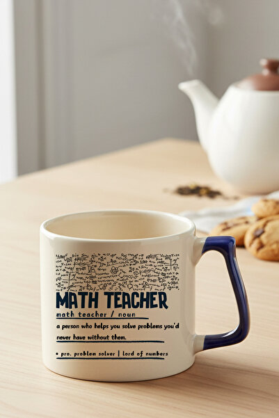 qoeuyl boutique كوب سيراميك خفيف الوزن وممتع مطبوع عليه عبارة Math Teacher No...