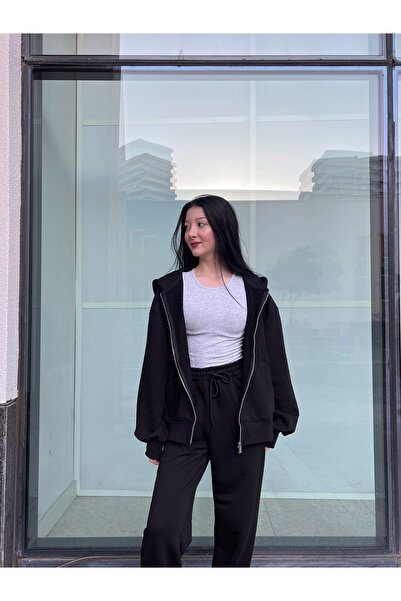 calade tr kapşonlu fermuarlı hırka