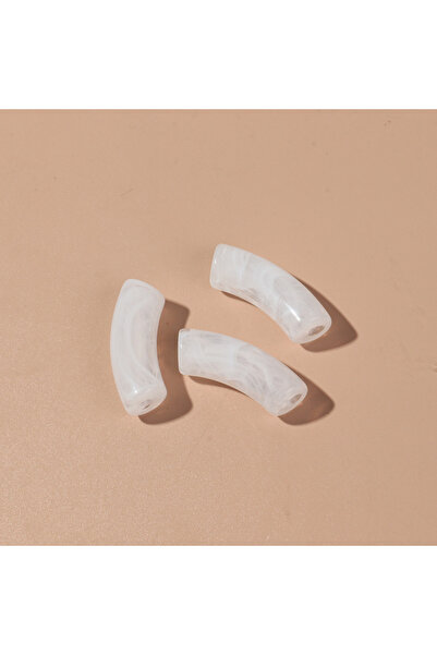 Choice20 15 قطعة من خرز الأنابيب المصنوعة من أكريليك الشفاف بلون الحليب، مقاس...