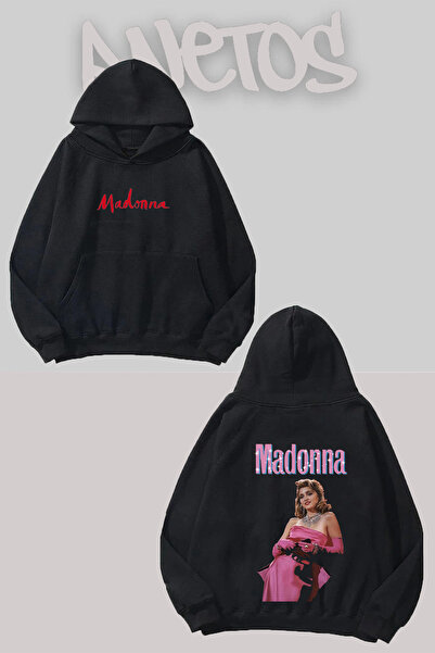 Anetos Madonna 5 Design crna majica sa prednjim i zadnjim dijelom Štampano