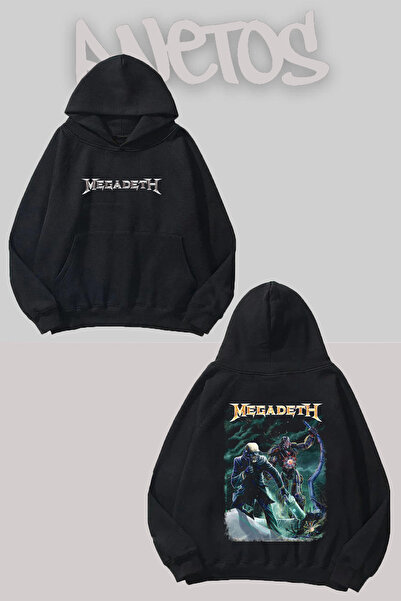 Anetos Φούτερ Megadeth 20 Design Μαύρο Μπροστινό Πίσω με τύπωμα
