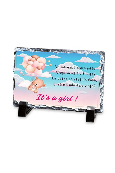 CrisPrint Slate Plaque Rectangle - Personalized Godparents Request Girl