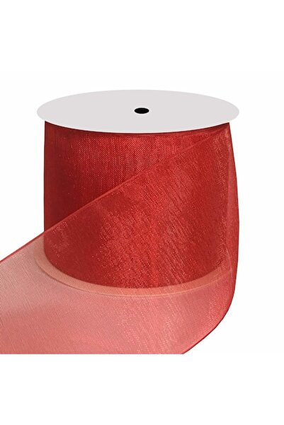 Creativ Deco Plus Organza Ribbon 4 cm Wide, Red Color, 40 m Roll