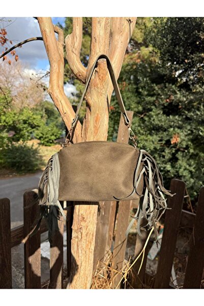 ila bags Лента с кафява чанта с ресни