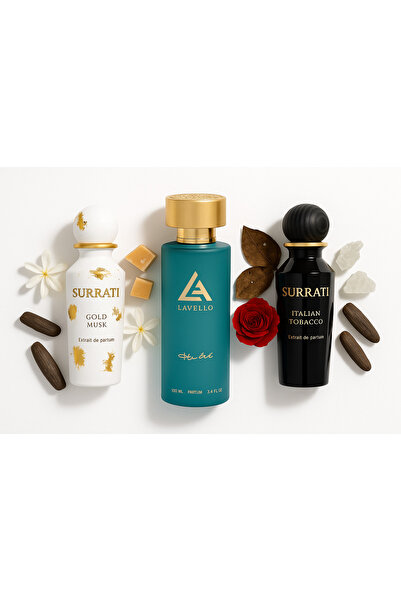 Surrati مجموعة المسك الذهبي 150 مل والتبغ الإيطالي 150 مل والعرض الترويجي الض...