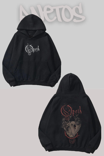 Anetos Φούτερ Opeth 21 Design Μαύρο Μπροστινό Πίσω με τύπωμα