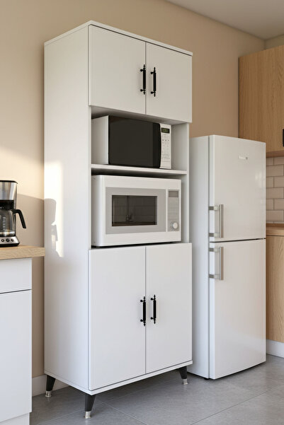 eshowrom Beyaz Luna Mikrodalga ve Kiler Dolabı