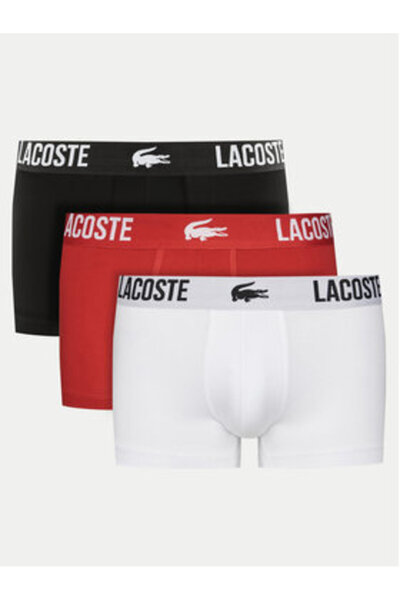 Lacoste Σετ 3 ζευγαριών ανδρικών μποξεράκια 5H2393 Μαύρο
