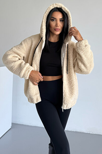 MissPul Πλεκτό παλτό με κουκούλα 2503