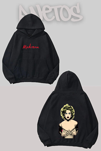 Anetos Madonna 7 Design Negru Față Spate cu imprimeu Swea tricou